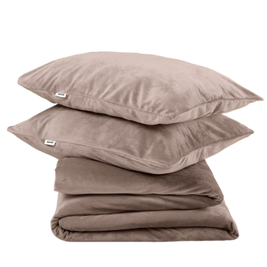 Housse de couette Sjumo Silky Smooth Classic Taupe - 240 x 220 cm - Avec 2 taies d'oreiller 60 x 70 cm