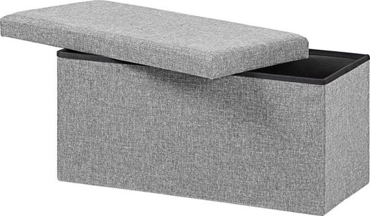 Banc de rangement Casaria - 80x40x40cm Cuir synthétique pliable 100L - Gris
