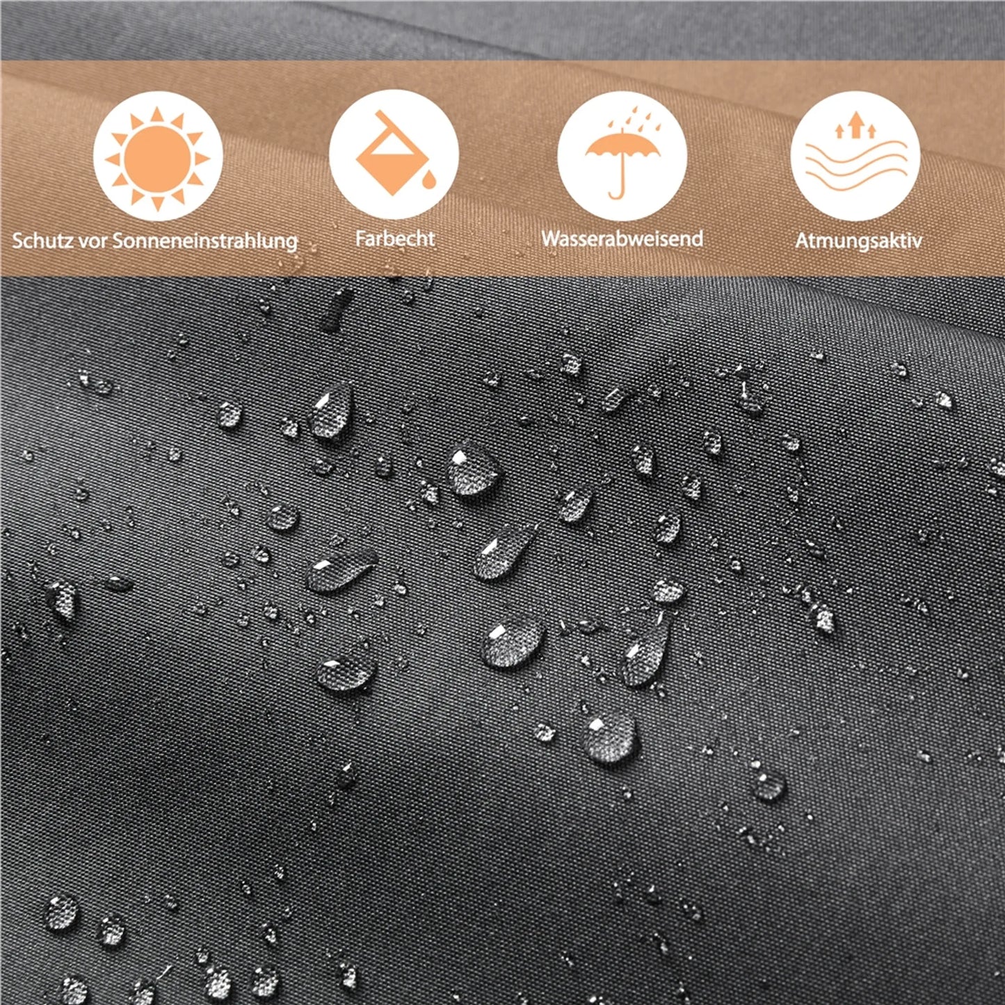 Yaheetech Clamp Sunshade With Hand Crank - With Height Adjustable Telescopic Rods And Water Repellent Cloth And Protective Feet - For Balcony And Terrace - Dark Grey Polyester And Metal - 150 x 180 x 210-300 cm