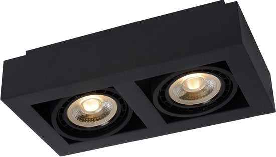 Lucide ZEFIX - Spot de plafond (lampe de plafond) - LED « Dim to warm » - GU10 (ES111) - 2x12 W 2200 K/3000 K - Noir
