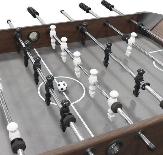 Table de baby-foot Cougar Striker – Marron foncé/Noir – Table de baby-foot haut de gamme avec pieds réglables, système de retour de balle et compteurs de points – Pour 2 à 4 joueurs