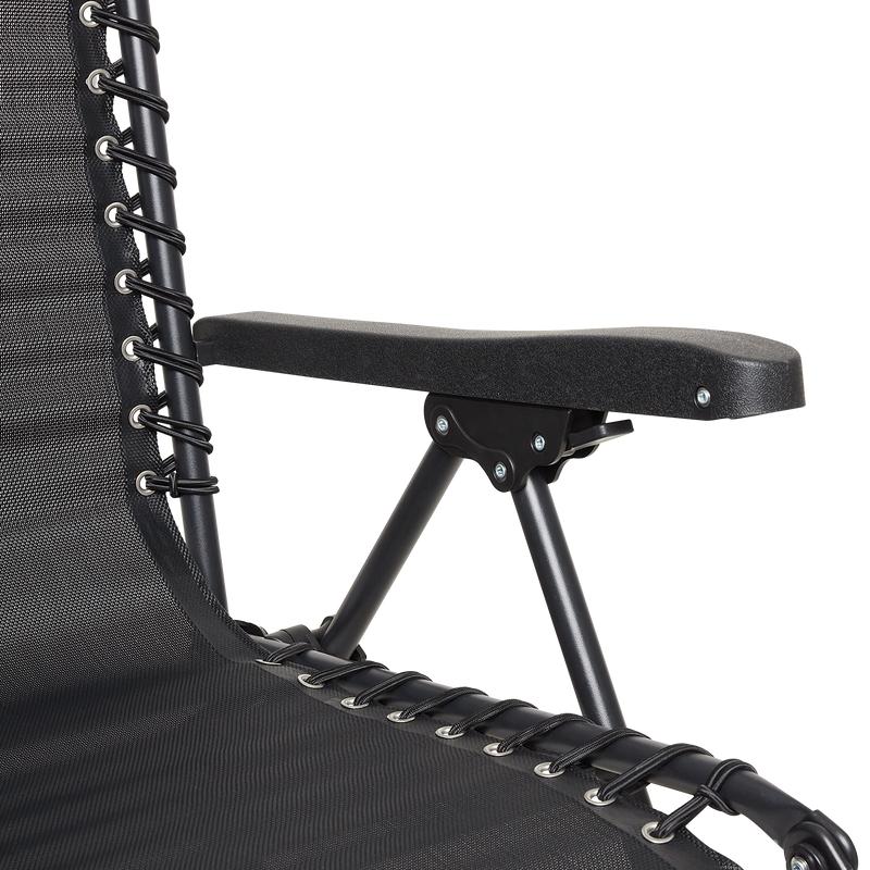 Ensemble de 2 chaises de jardin de luxe - Pliables avec coussins - Acier - Noir