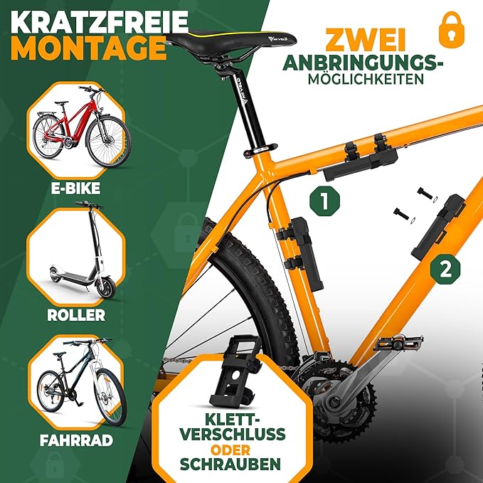 MIVELO Cadenas pour vélo - Cadenas pliant avec support et clé - 85 cm - Noir