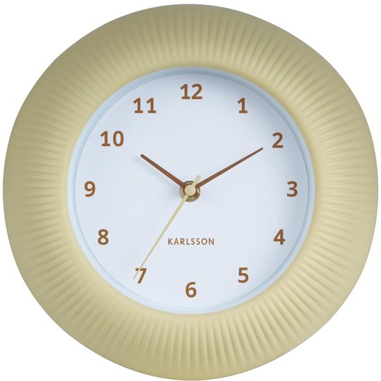 Horloge murale Karlsson Tender Rib - Jaune pâle - Ø 25 cm - Horloge murale scandinave