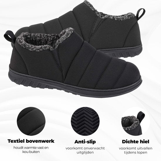 Chaussons Homme - Chaussons - Noir - Antidérapant - Taille 46/47 - Comfeet