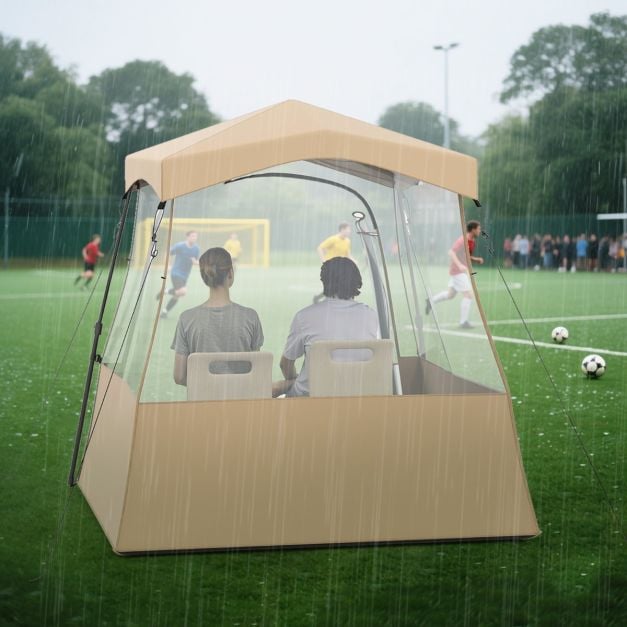 Coast Transparent Pop-Up Sports Tent - Tente d'extérieur 160 x 160 x 176 cm - Marron