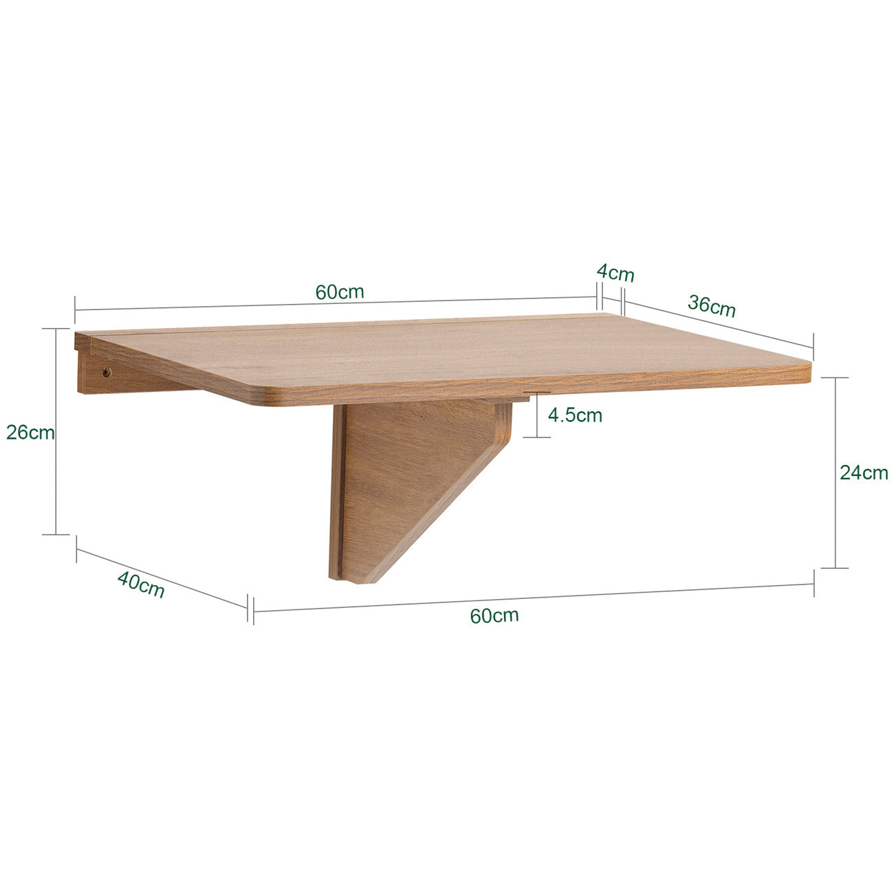 SoBuy FWT03-PF Table de salle à manger pliante - Max. 20 kg - 60 x 40 x 2 cm - Marron