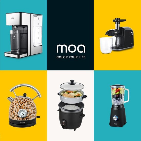 Cuiseur de riz avec cuiseur vapeur - MOA - 1.5 litres - Noir - RC18B