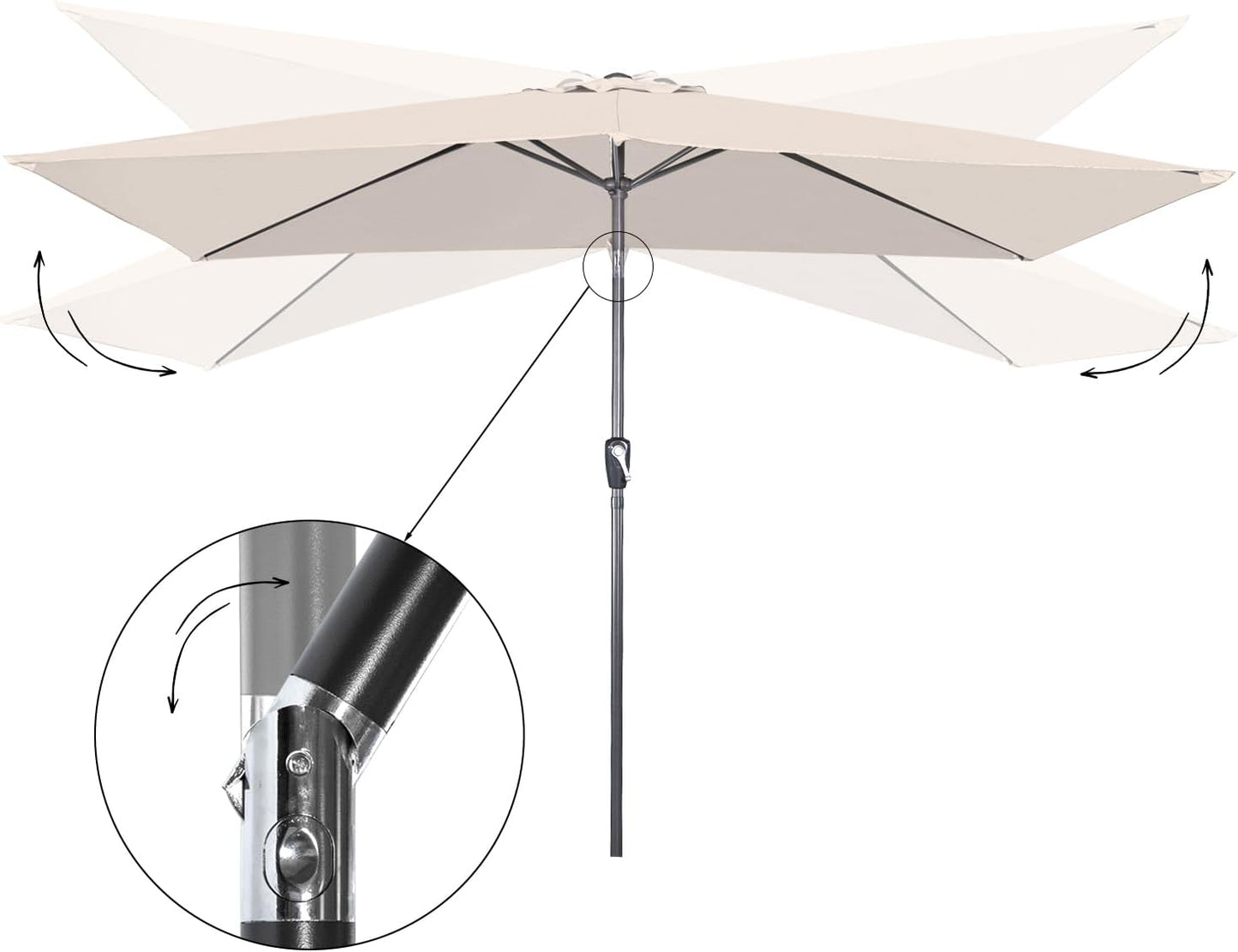 Angel Living Parasol - Rectangulaire - 200 x 300 cm - Beige