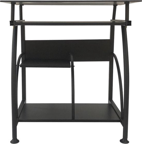 Bureau table ordinateur portable - gain de place - 70 cm x 50 cm - noir