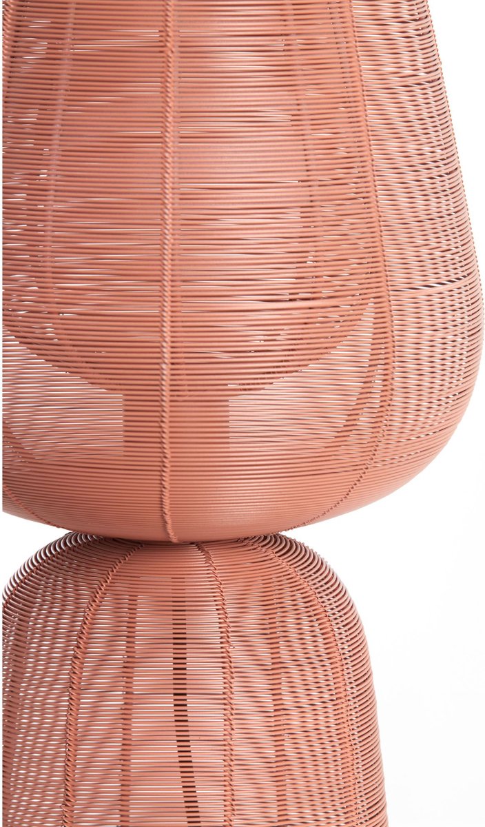 Light & Living Lampe à poser Aboso - Rouge - Ø24cm - Moderne - Design métal tissé - Pour l'intérieur - Prise E27