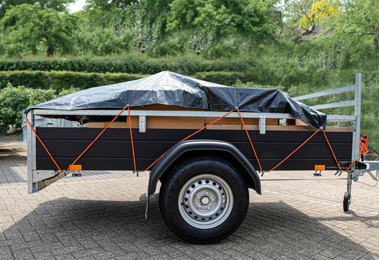 BLACK+DECKER Sangle d'arrimage 15 mètres - Incl. Sangle d'arrimage Oproller - Sangle d'arrimage - Corde de transport - Cordon élastique - avec parties réfléchissantes - Gestion du transport - Nylon/ Plastique - Orange/Noir