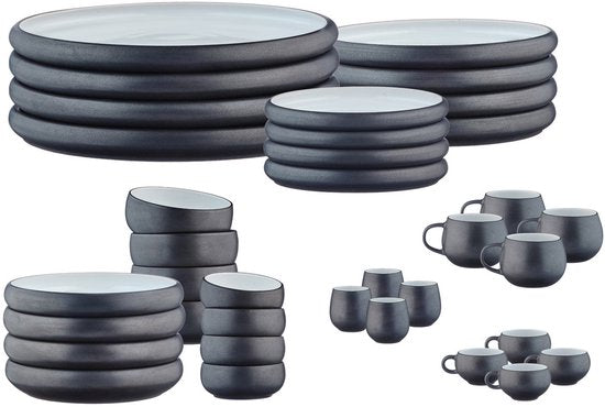 Vaisselle complète GOURMET - 36 pièces - Onyx