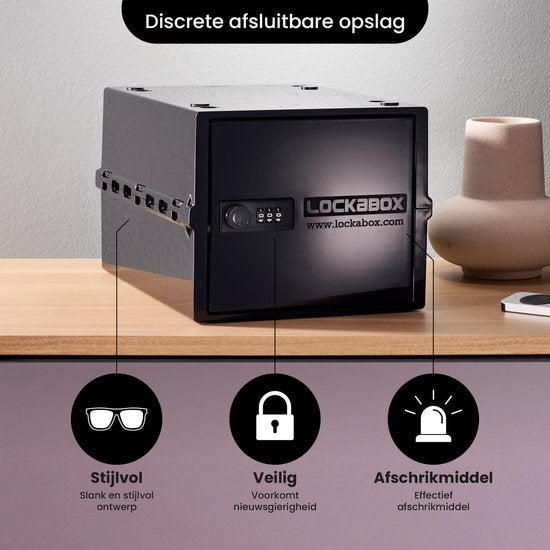 Lockabox One™ Boîte de rangement avec serrure à chiffres - Armoire à pharmacie verrouillable - Coffre-fort en polycarbonate - Résistant au réfrigérateur et au congélateur - 10,5 litres - 31 x 21 x 17 cm.