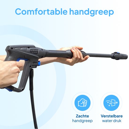Nettoyeur haute pression Lugia - 135 bars - 1 600 W - 430 L/h - Pack comprenant un nettoyeur de terrasse, une brosse rotative et une buse turbo