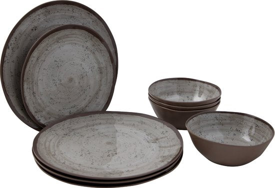 Bo-Camp - Vaisselle - Halo - 12 Pièces - Beige