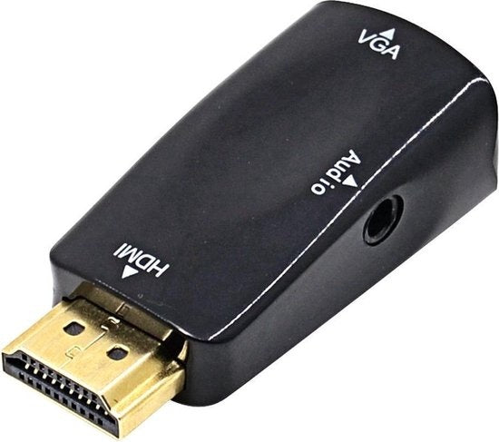 Garpex® Adaptateur HDMI vers VGA avec audio - Câble HDMI vers VGA avec audio - Full HD 1080p - Noir