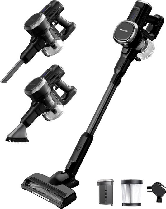Auronic Aspirateur Bâton Sans Fil - Aspirateur Bâton Autonome - Sans Sac - 220W - Aspirateur - Noir