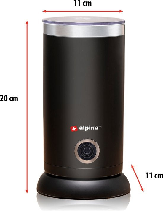 alpina Mousseur à lait électrique - 3 en 1 - 300ML - Noir