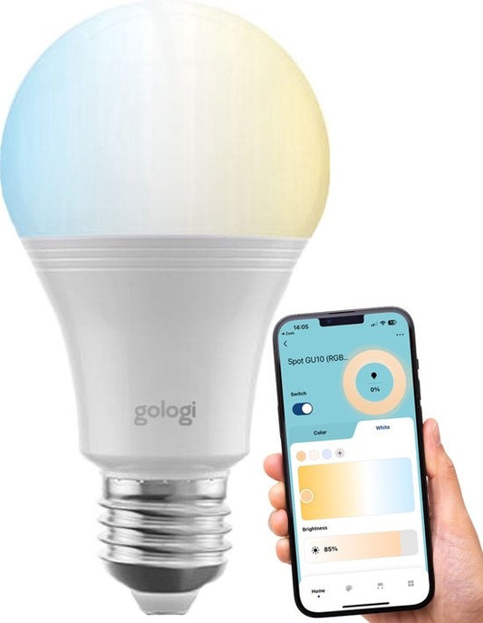 Gologi Smart e27 led bulb - Ampoule intelligente - Dimmable - Wifi - Lumière blanc chaud - CCT