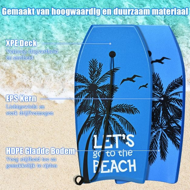 Bodyboard planche de natation légère pour enfants et adultes 106 cm bleu