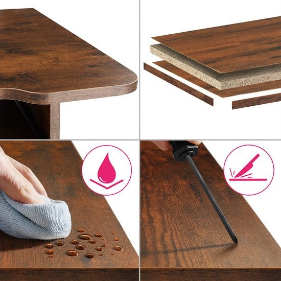 tectake - Meuble d'angle Castlebar 30x30x150cm - brun foncé - 404771