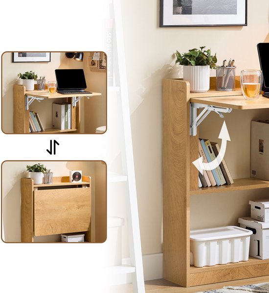 SoBuy FWT92-N Bureau pliable - Bois composite, 63x82x20cm