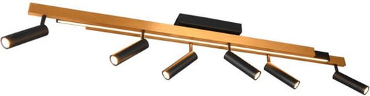Spot LED 6 lumières Zeno or mat avec noir - 648310780
