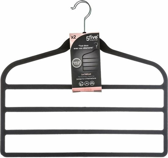 Cintre à pantalons - Lot de 2 - pouvant accueillir 4 pantalons