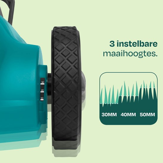 VONROC Mini tondeuse électrique 20V - 22 cm - Tonte et mulching en un - Trois hauteurs de coupe réglables : 30mm, 40mm, 50mm -- Outil de nettoyage inclus - Sans batterie ni chargeur