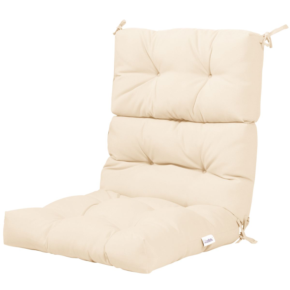 Coussin d'assise et de dossier Coast pour chaise de terrasse - Réglable sur 3 positions - Sangles antidérapantes en corde - Beige