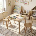 Table pour enfants Coast avec 2 chaises - Naturel - 60 x 60 x 43,5 cm