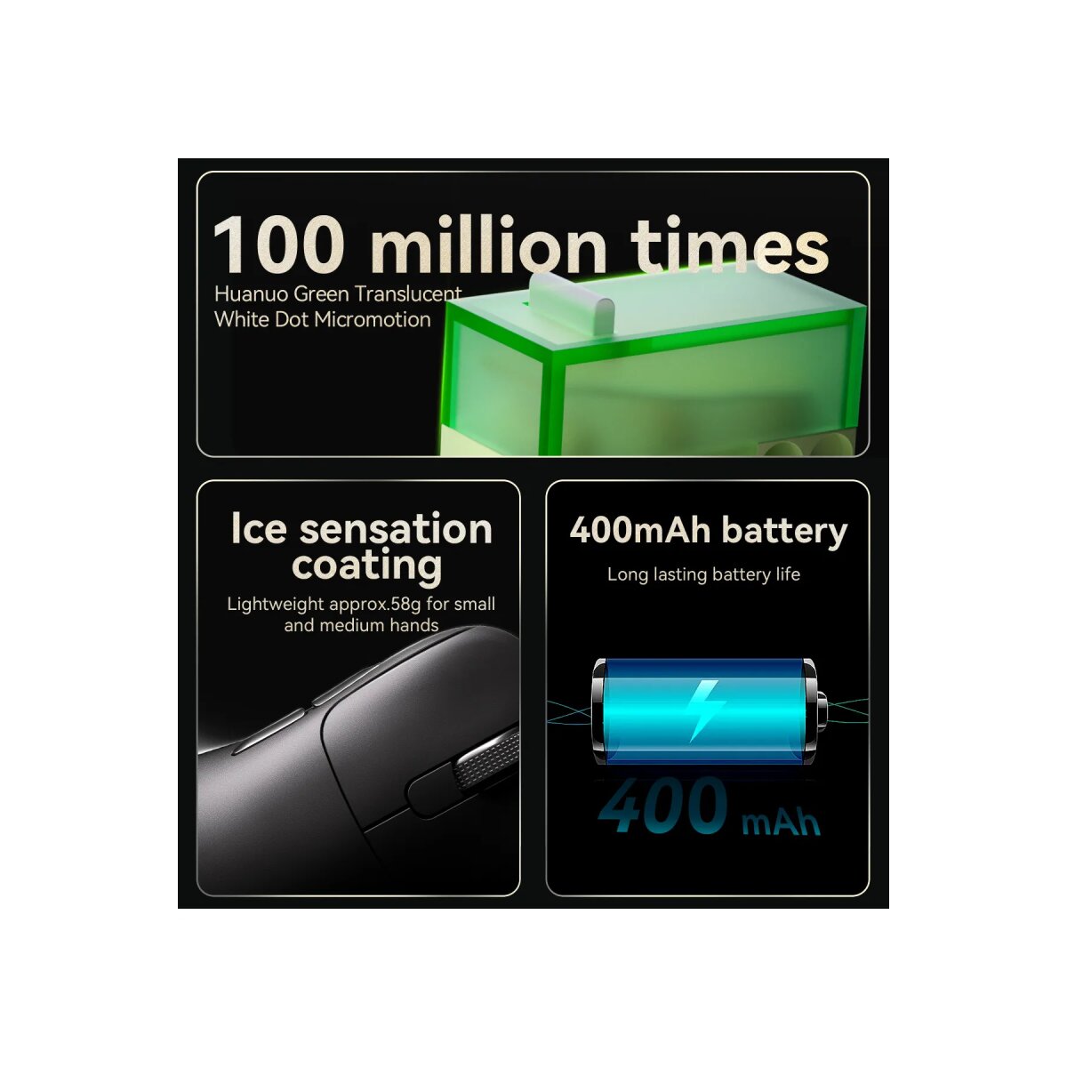 AJAZZ AJ159 APEX Gaming Mouse Black - Ultralight 56 g - 42 000 DPI - 8K Hz Polling - 12.5 × 6.5 × 3.9 cm