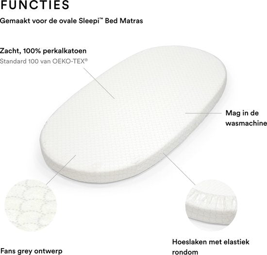 Drap-housse pour lit bébé Stokke® Sleepi™ V3 - Fans Gris