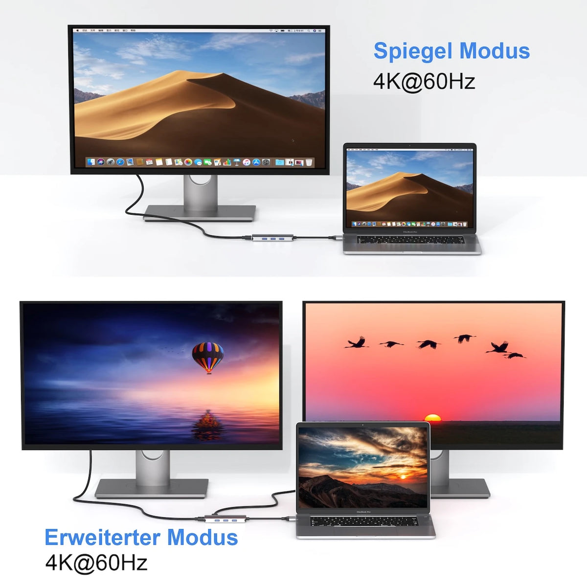 Station d'accueil MOKiN 8-en-2 USB-C pour deux écrans – 2 ports HDMI 4K – 3 ports USB 3.0 – SD/TF – 100 W PD