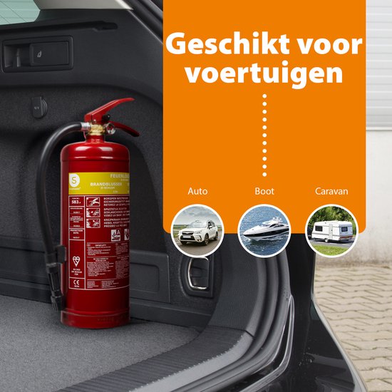 Smartwares FEX-15230 - Extincteur à mousse 3 L - Avec support de fixation - Classes d'incendie A et B - Certifié BSI