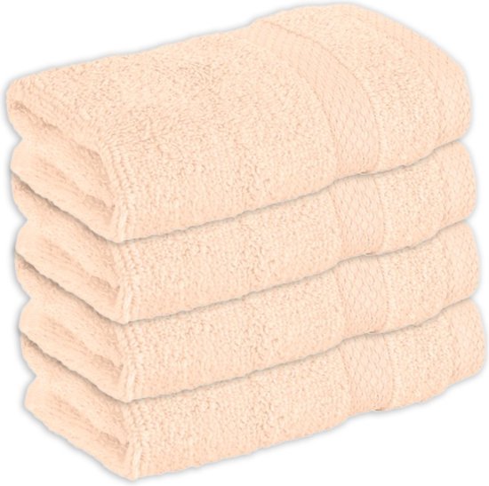 Vitality Pur - Serviettes de bain Collection Sofia - Serviette de bain 30x50 - 100% Coton - Peach - 4 pièces