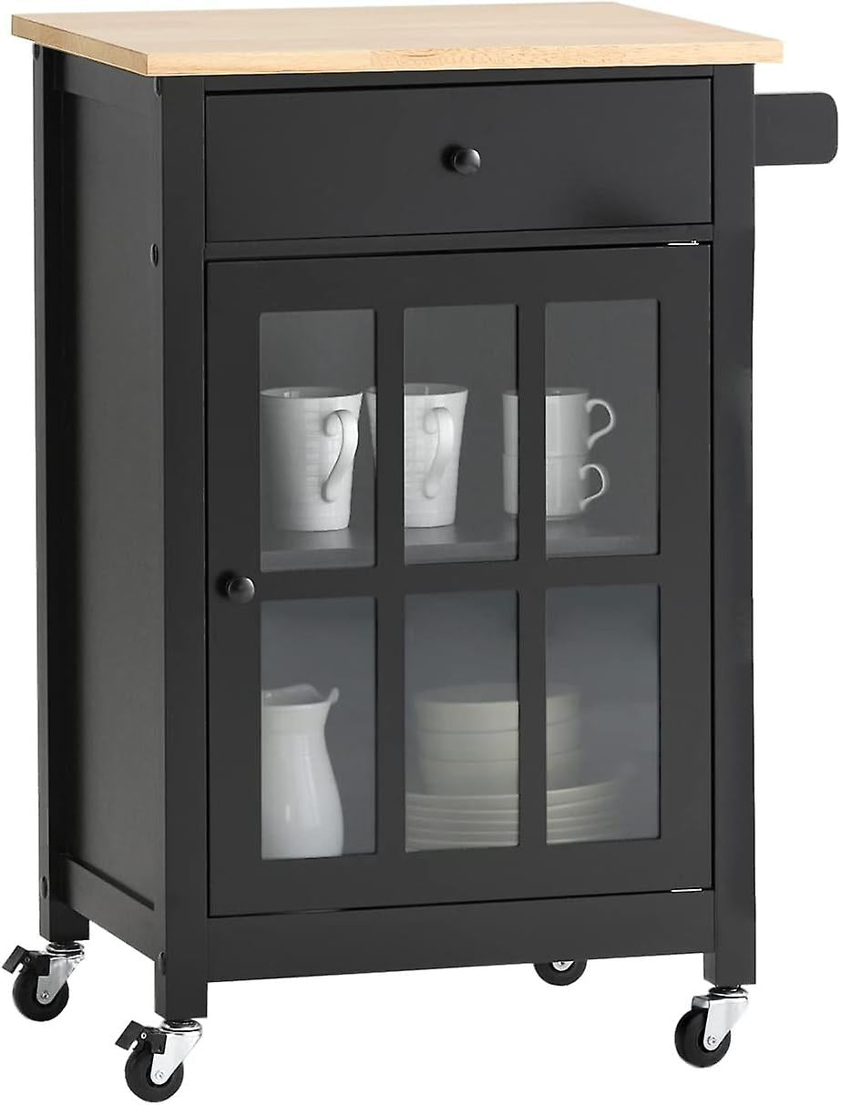 SoBuy Chariot de cuisine - Meuble de rangement - 63 x 46 x 88cm - Noir