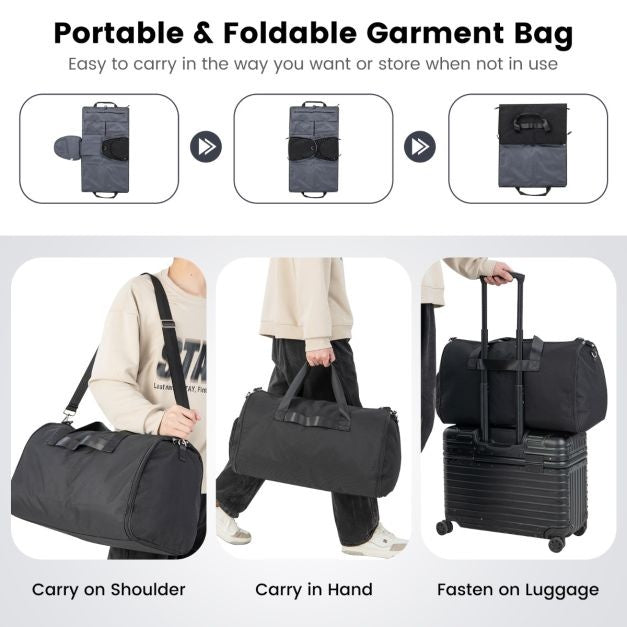 Bagage à main et sac à vêtements 2-In-1 - Coast - 50 Litres - Waterproof PU - Noir