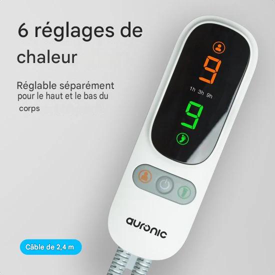 Couverture électrique Auronic XL - 190x160cm - 2 personnes - Couverture chauffante - 2 zones de chaleur - Blanc