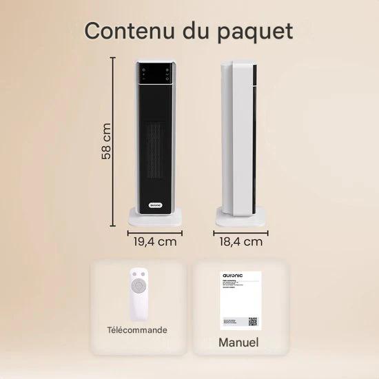 Fourneau électrique Auronic - Fourneau en céramique - Fourneau à tour - 2000W - Blanc