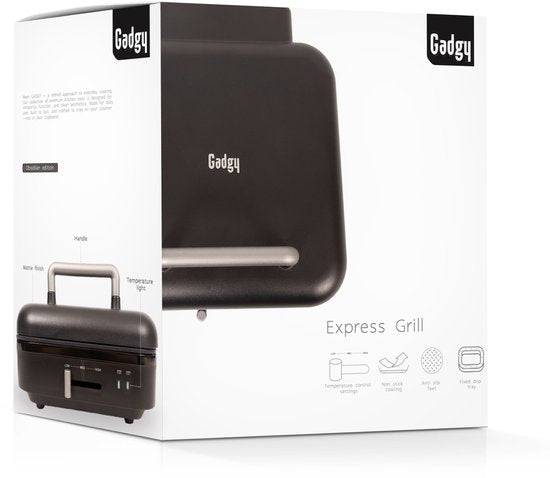Grill de table Gadgy pivotant à 180° – 3-en-1 – Grill de table et appareil à panini – 1 400 W – Avec plaque antiadhésive amovible et structure rabattable – Régulateur de température – Cuisson allégée en matières grasses – Cooltouch