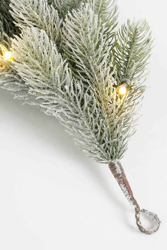 Black Box Trees Décorations de Noël Nagoya - Guirlande avec 40 ampoules LED blanc chaud et fonction minuterie - Guirlandes de Noël pour cheminée, escalier ou montant de porte - Vert givré - L 270 x Ø 20 cm