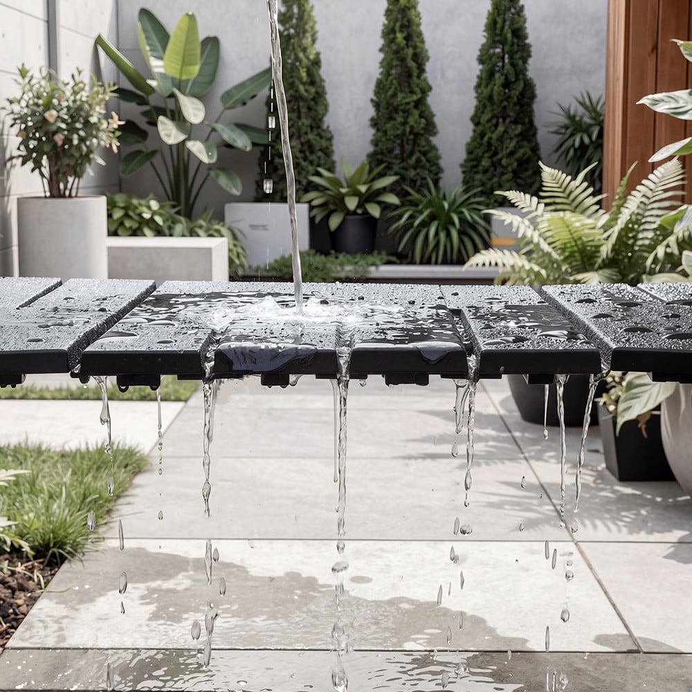 Dalles de sol en plastique SoBuy noires - Système d'emboîtement - Antidérapantes, aspect bois - Capacité de charge : 113 kg