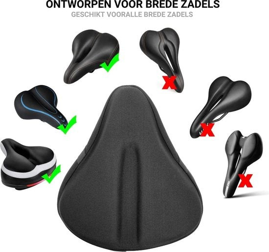 TIKKENS® Housse de selle vélo Gel 3D - Housse de pluie Imperméable - Housse de selle vélo Silicone - Tapis de selle - Housse de selle vélo - Noir