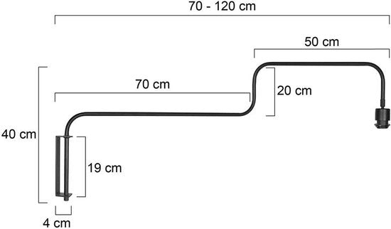 Steinhauer - applique - Bloeba - noir - métal - fixation libre - E27 - 4142ZW