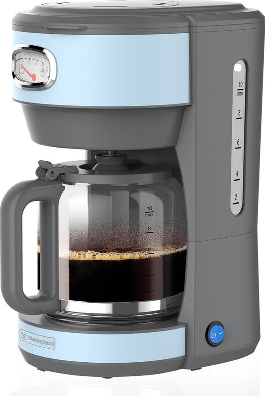 Westinghouse Retro Coffee Maker - Café filtre - Filtre réutilisable - 1.25L - 10 tasses - 1000W - Bleu