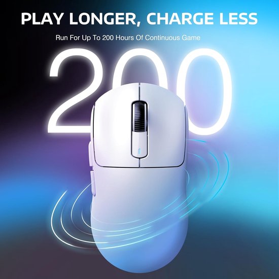 ATTACK SHARK X3 Wireless Gaming Mouse - Filaire/2.4G/BT5.4 - Léger 49G - PAW3395 - 26000DPI - Blanc