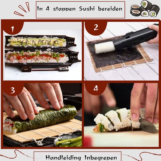 Sushi Set XXL - Sushi maker - Sushi Bazooka Set - Noir