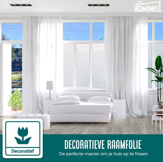 Homewell Film pour fenêtre HR++ 90x300cm - Solaire et isolant - Anti-vue - Statique - Verre dépoli - Y compris Rakel